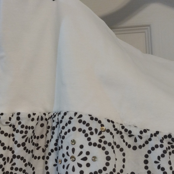 Merona white skirt with brown & sequin print A skirt size 24/26 - Picture 3 of 6